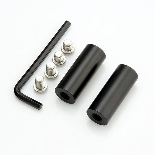 NICEYRIG 1.5 Inch 15mm Micro Rod with 1/4 Female Threads, Black Oxided Aluminum Alloy Camera Rod [Pack of 2] - 026