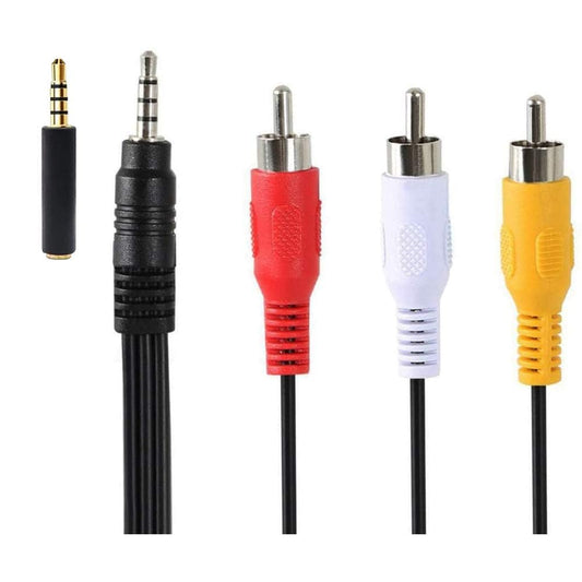 Peidesi 3.5 mm to RCA AV Camcorder Video Cable,3.5mm Male to 3RCA Male Plug Stereo Audio Video AUX Cable for Smartphones,MP3, Tablets,Speakers,Home