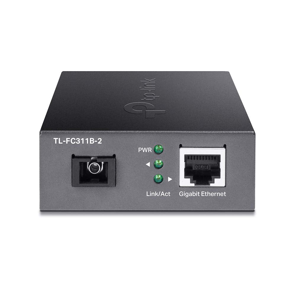 TP-Link TL-FC311B-2 | Gigabit WDM SFP to RJ45 Fiber Media Converter | Fiber to Ethernet Converter | 10/100/1000Mbps RJ45 Port to 1000Base-LX