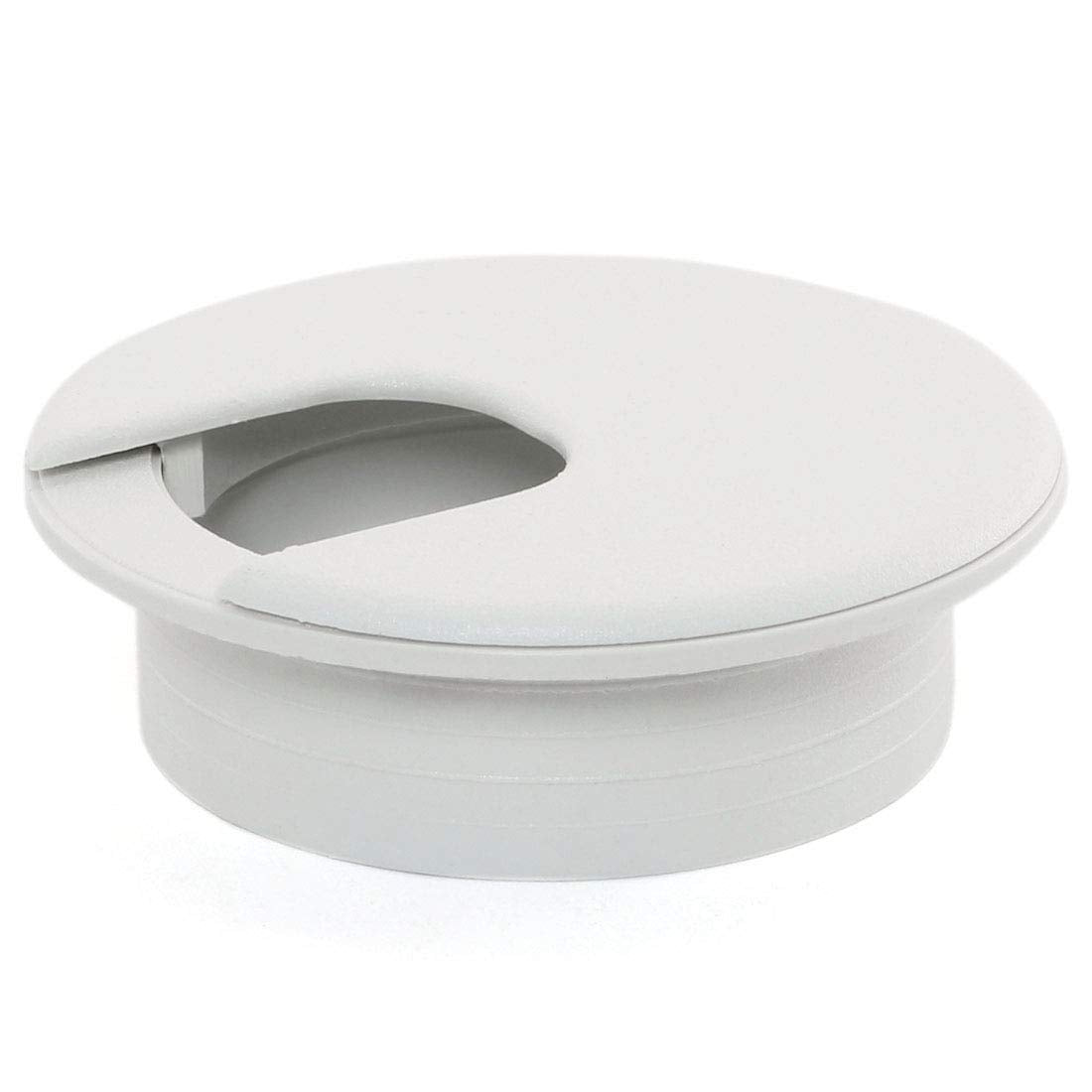 2pcs 2 Inch Desk Wire Cord Cable Grommets Hole Cover for Office PC Desk Cable Cord Organizer Plastic Cover (White-2Pcs)