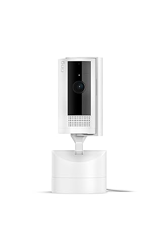 Ring Pan-Tilt Indoor Cam (newest model), See all around your home or business with 360° pan coverage, HD video, plus Two-Way Talk, White