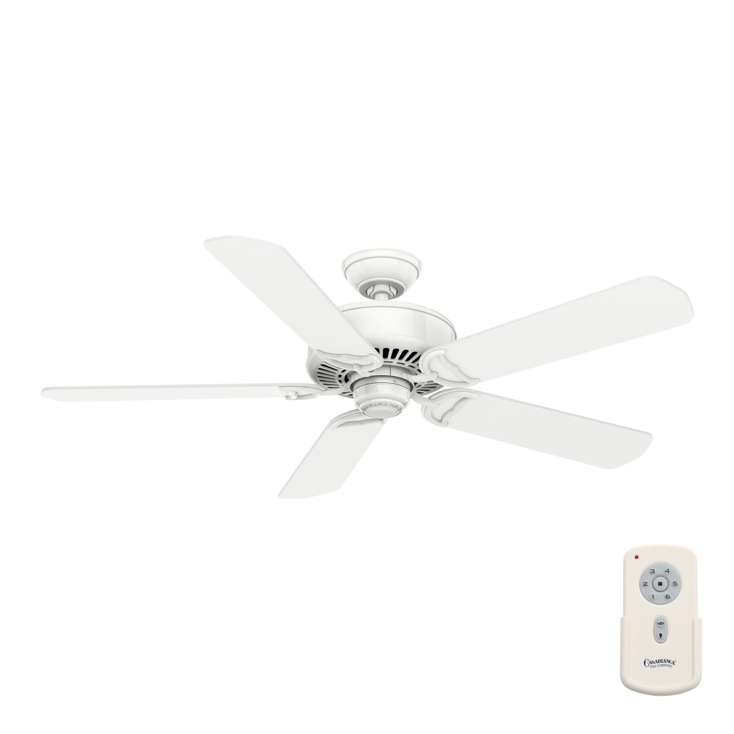Casablanca Fan 54 inch Snow White Finish Ceiling Fan with 10 Speed Standard Analog Wall Control (Renewed)
