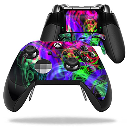 MightySkins Skin Compatible with Microsoft Xbox One Elite Controller - Neon Splatter | Protective, Durable, and Unique Vinyl wrap Cover | Easy