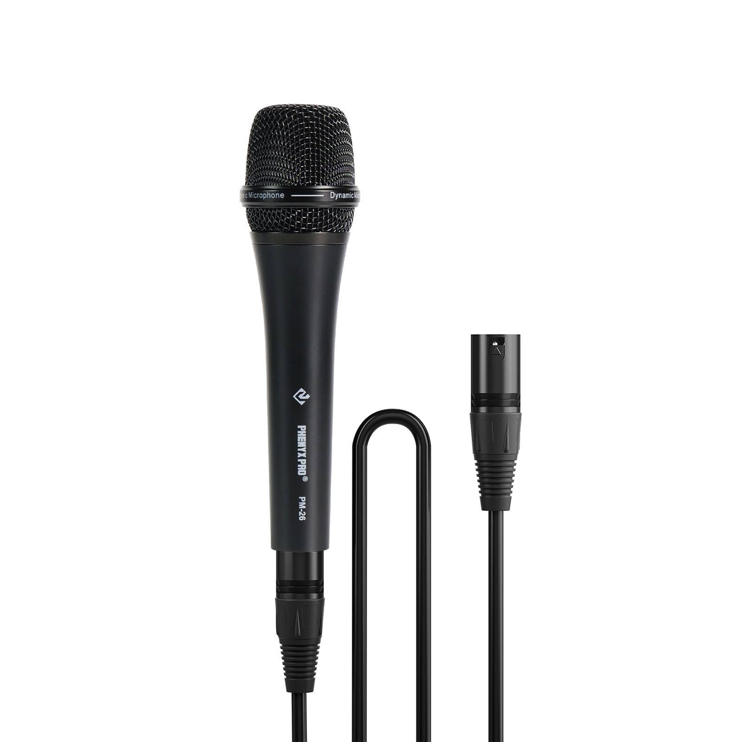 Phenyx Pro Vocal Microphone, Supercardioid Dynamic Mic with 16.4 ft XLR Cable, Mic Clip, Storage Bag, Wired Handheld Microphone for Singing, Stage