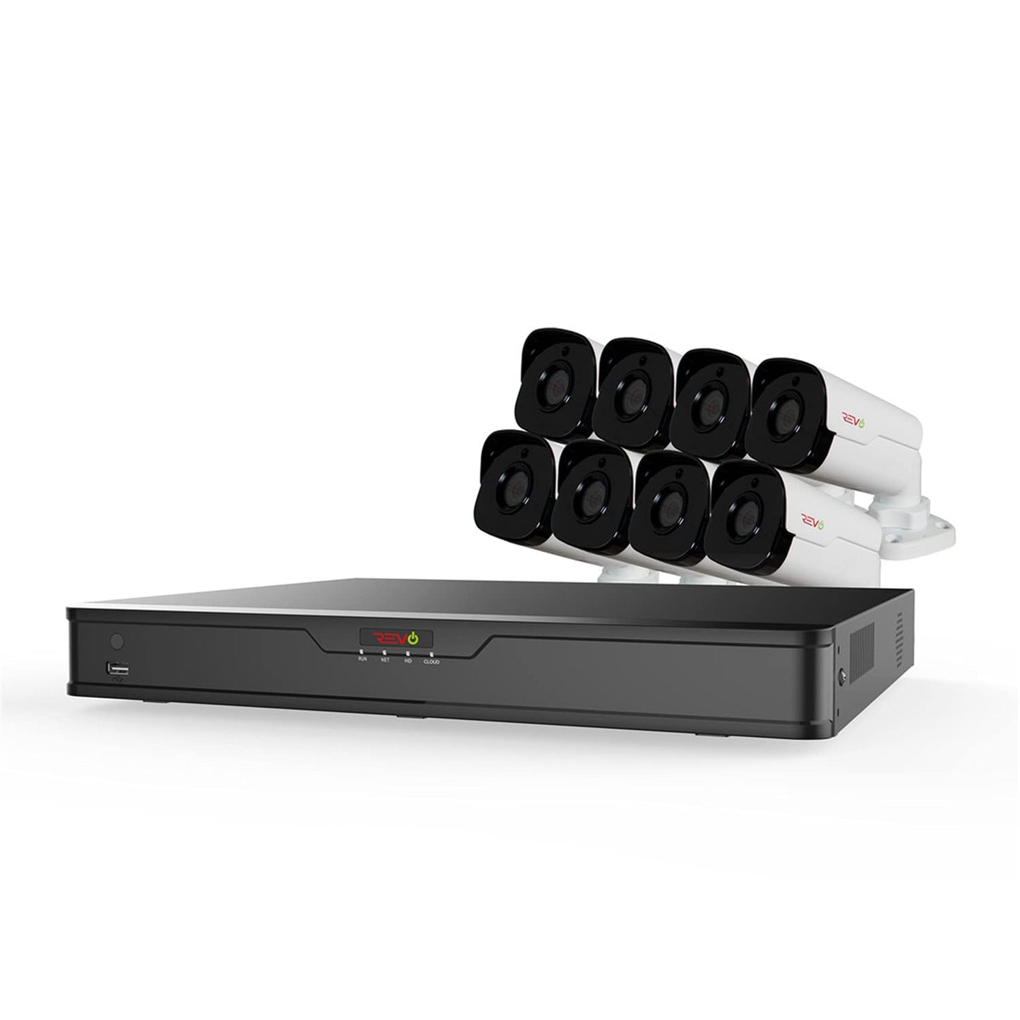 Revo America Ultra 16 Ch. 4TB HDD IP NVR Video Surveillance System, 8 x 4MP Indoor/Outdoor IP Bullet Cameras - Remote Access via Smart Phone, Tablet