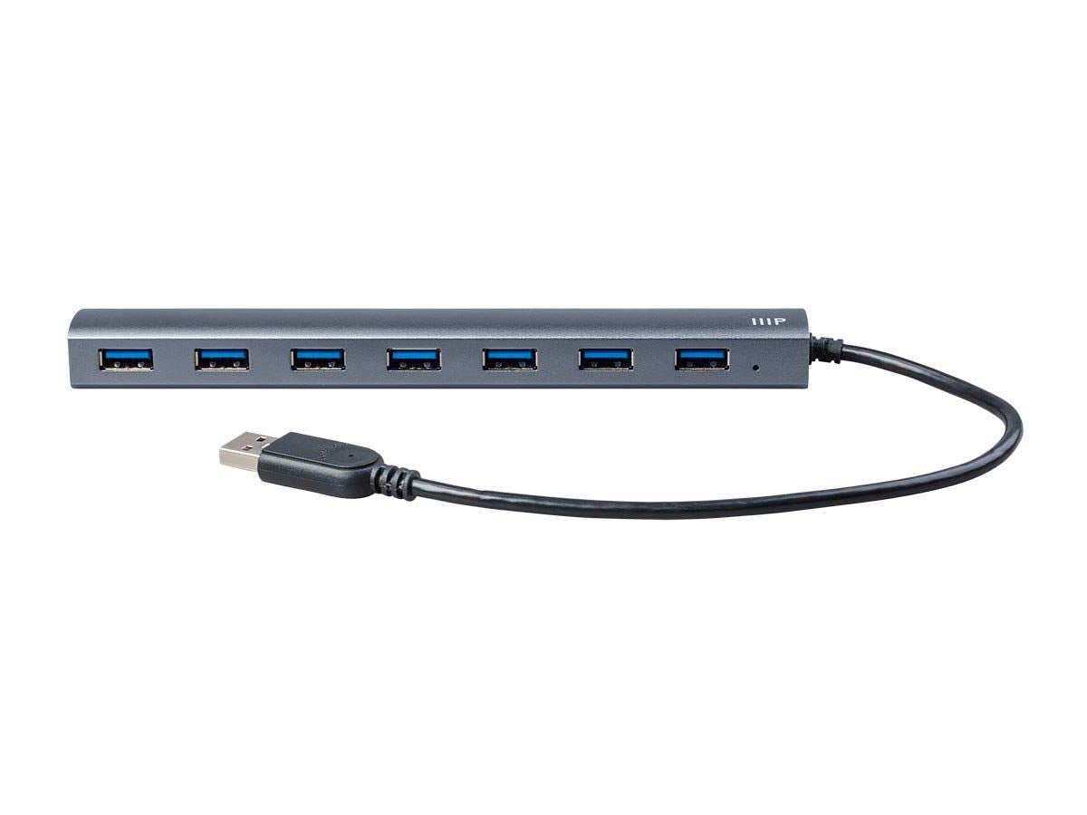 Monoprice USB 3.0 Hub with AC Adapter | 7-Port, Aluminum