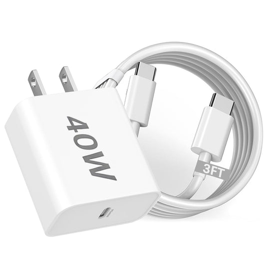 iPhone 17/Air Charger Fast Charging,[MFi Certified] 40W USB C Power Adapter Wall Charging Block Plug&USB C to C Cable Cord for iPhone 17e/17 Pro