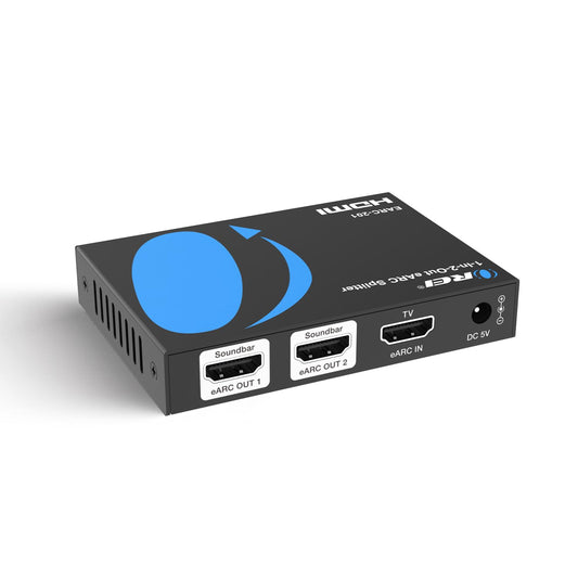 OREI eARC Audio Splitter 1 in 2 Out - HDMI ARC/eARC Audio Extractor & Splitter, Dolby Atmos, DTS:X, TrueHD, CEC Volume Control, Dual Soundbar Audio