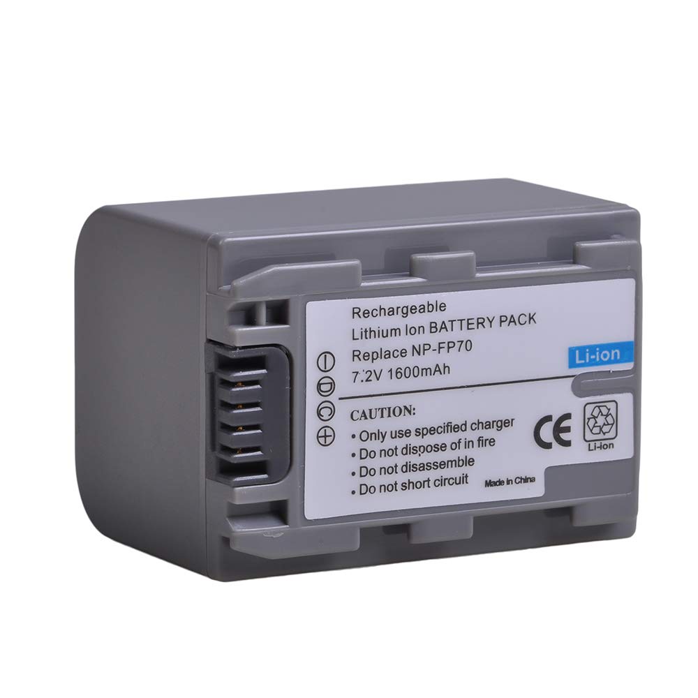 Batmax 1 Pack 1600MaH NP-FP70 Battery and LED Fast Charger for Sony NP-FP30,NP-FP50, NP-FP70, NP-FP90, NP-FP91 DCR-DVD92, DVD103, DVD202, DVD305