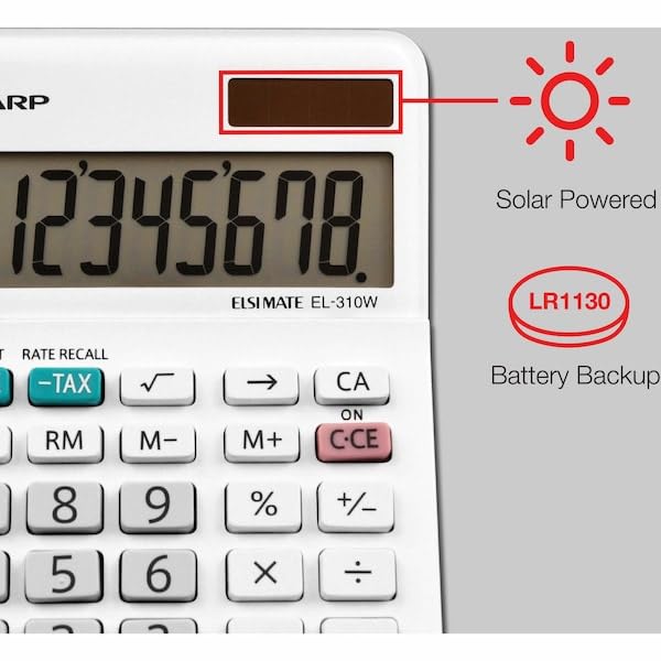 Sharp Calculators Sharp EL-310WB 8 Digit Professional Mini-Desktop Calculator