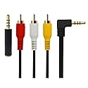 QiCheng&LYS 3.5 mm to RCA AV Camcorder Video Cable,3.5mm Male to 3RCA Male Stereo Audio Video AUX Cable Smartphones,MP3, Tablets,Speakers,Home Theater