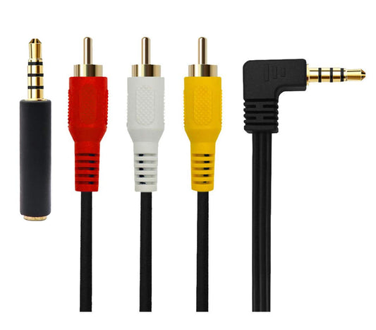 QiCheng&LYS 3.5 mm to RCA AV Camcorder Video Cable,3.5mm Male to 3RCA Male Stereo Audio Video AUX Cable Smartphones,MP3, Tablets,Speakers,Home Theater