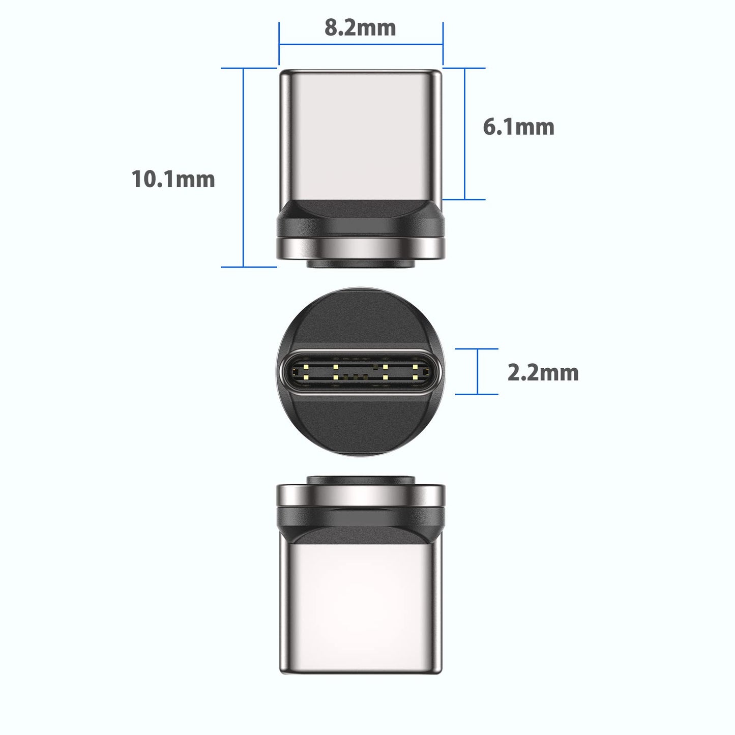 A.S 9Pin Type C Quick Charge Magnetic Adapter [3pcs], Magnetic Plug Replacement Phone Dust Cover Connector for PD60W Magnet USB Charging Cable (Type