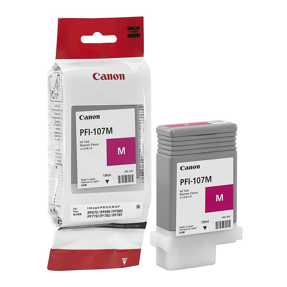 Canon PFI-107 Standard Ink Cartridge 6707B001 (Magenta) in Retail Packaging (6707B001)
