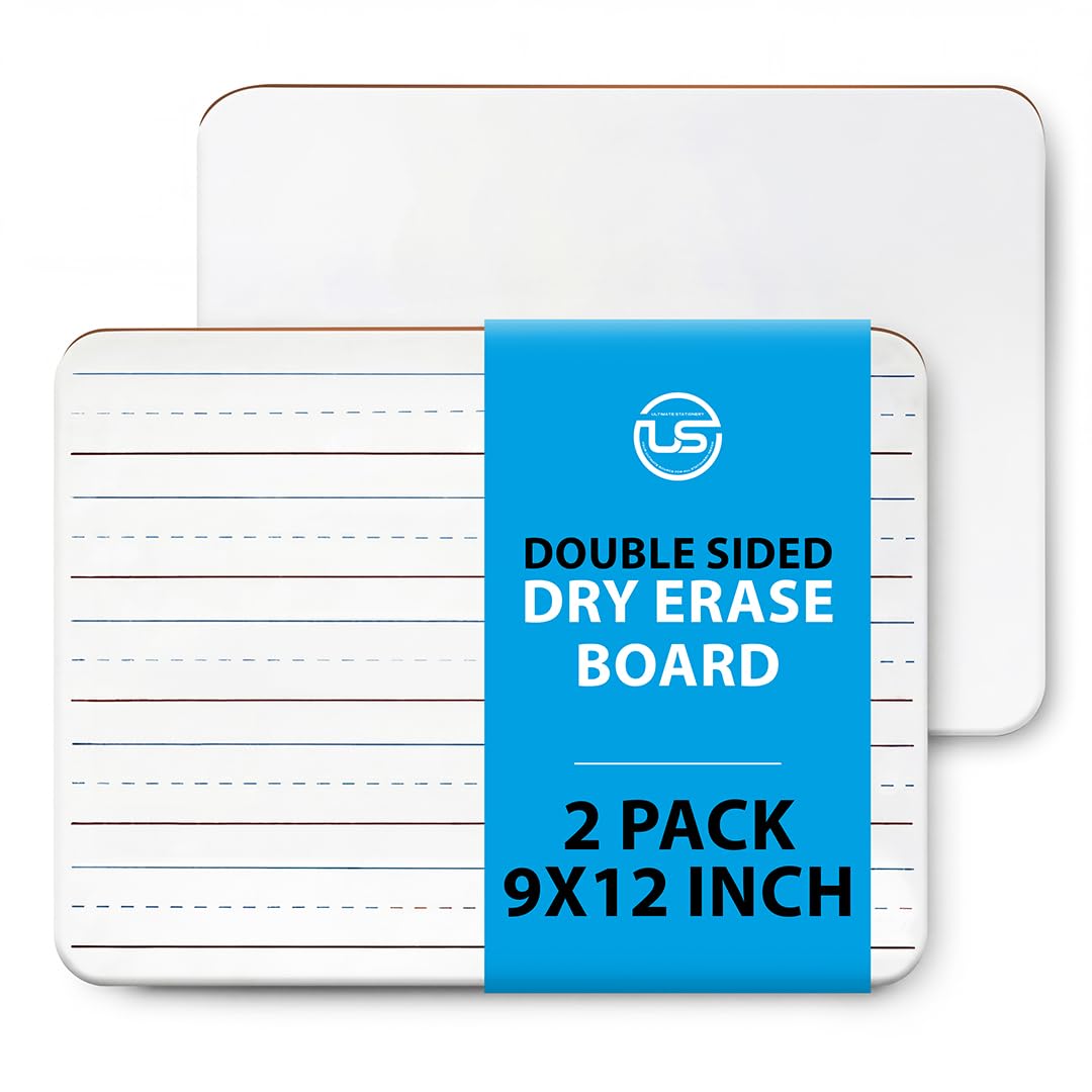 Small White Board 9X12 Dry Erase Mini Lapboard 2 PK Double Sided for Kids