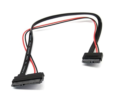 Efficient Connectivity: Slimline SATA Female to 22 Pin SATA Female Cable - Seamless Compatibility for Slimline Optical Drives
