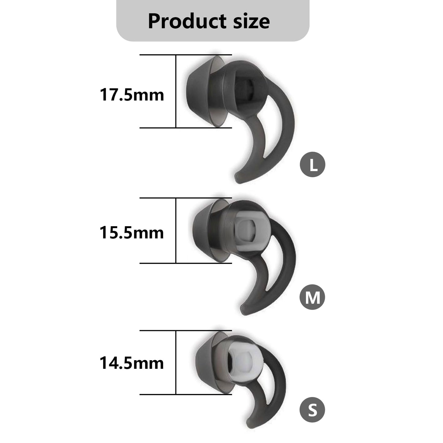 MMYQXI Silicone Replacement Earbud Tips Earbud Covers Compatible with Bose QC20 QC20i SoundSport SIE2i IE2 IE3 Headphone Earbud Rubber Tips Ear Tips…
