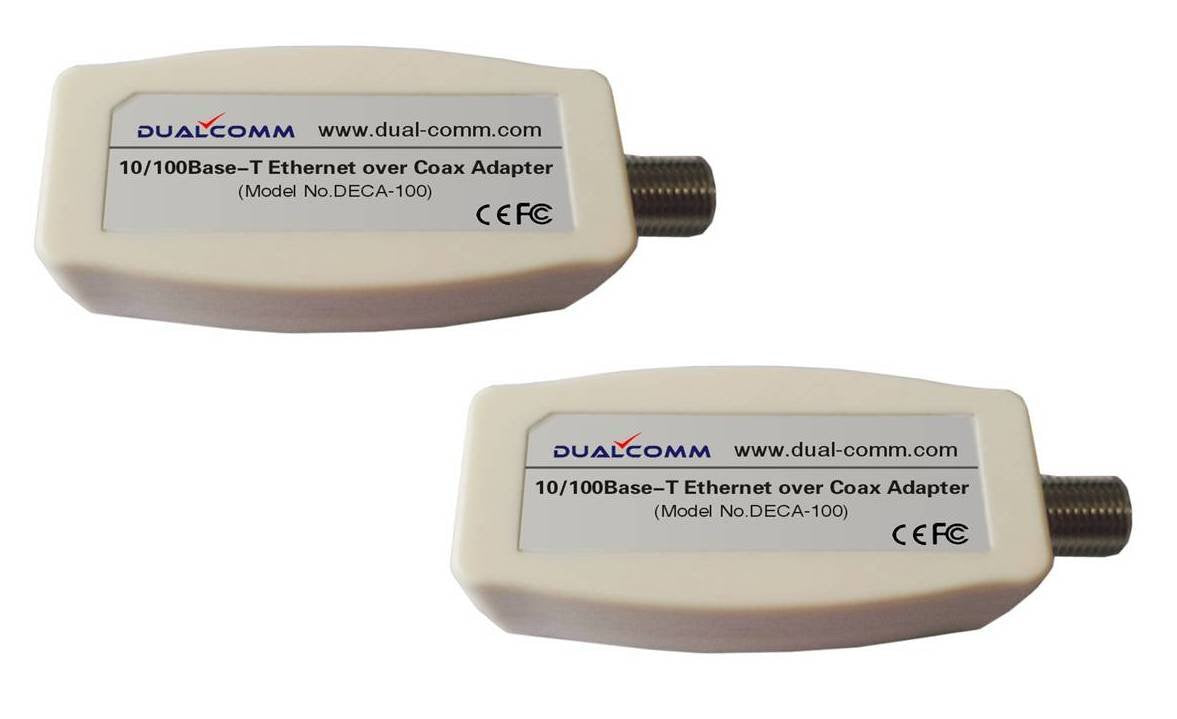 Ethernet Over Coax EOC Adapter Kit (DECA-100) - Twin Pack - by PAIRTEK