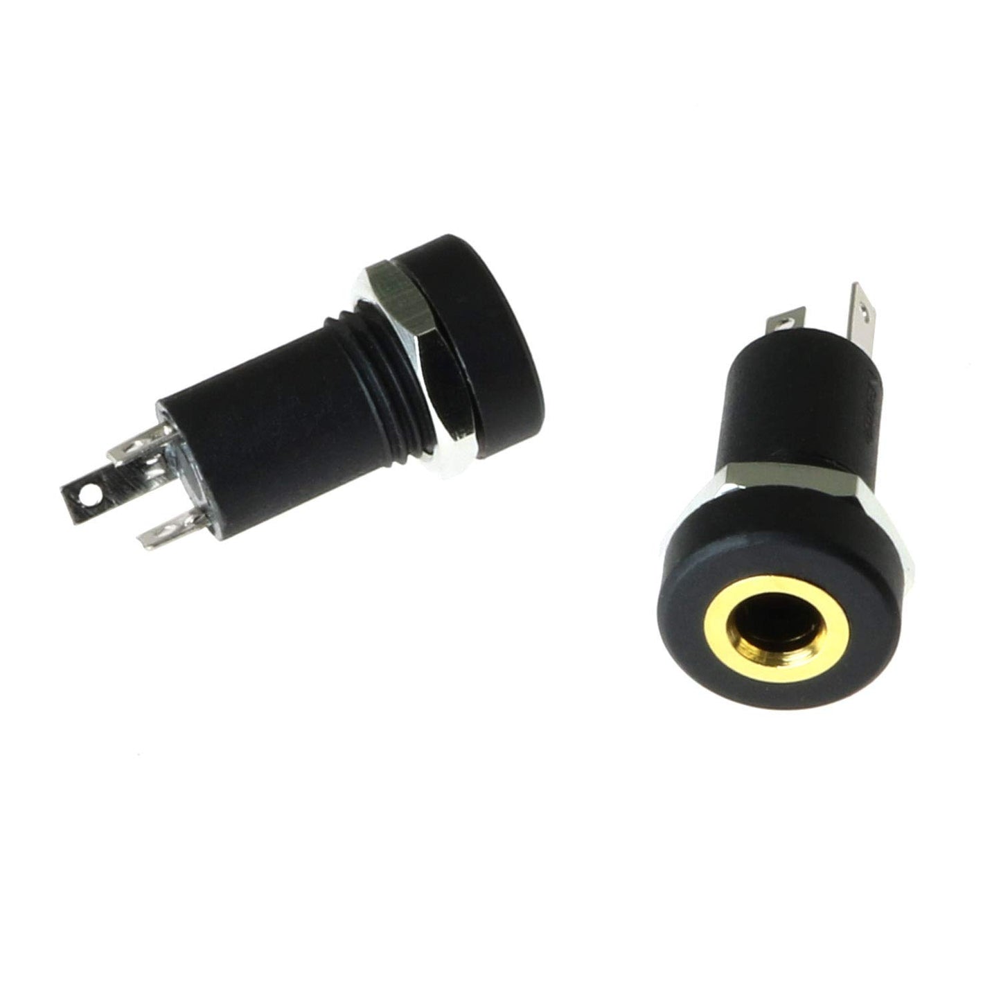BLLNDX 3.5mm Stereo Panel Mount Jack 2PCS 3.5mm 1/8Inch Mini Female Stereo Panel Mount Solder Headphone Socket Connector