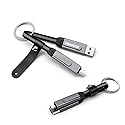 PONICOR 6 in 1 Short Keychain Multi Charging Cable 3A Fast Charger Cord, Nylon Braided USB C Cable for Travel, Universal Charging Cable for Cell