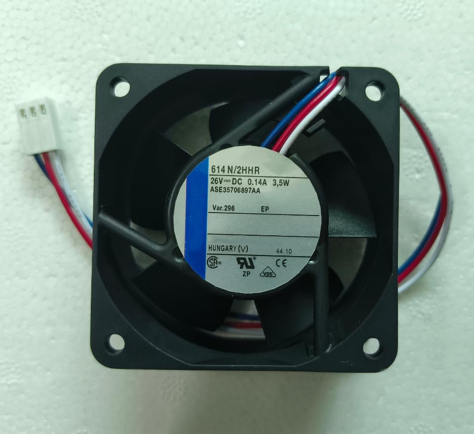 614N/2HHR DC 26V 0.14A 3.5W 21.5CFM 60X60X25MM 3-Wire Cooling Fan