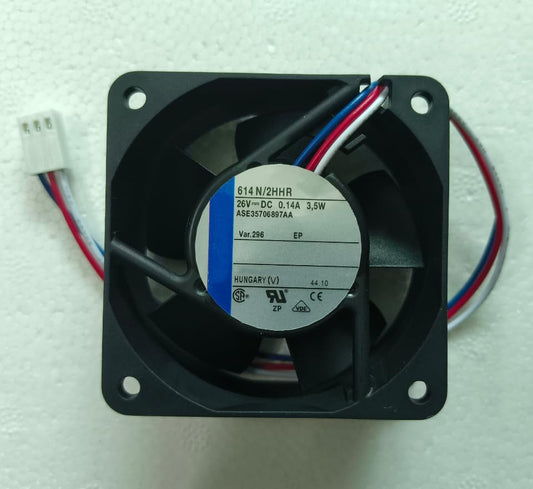 614N/2HHR DC 26V 0.14A 3.5W 21.5CFM 60X60X25MM 3-Wire Cooling Fan