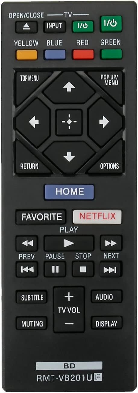 New RMT-VB201U Remote Control Replaced for Sony Blu-Ray Disc Player BDP-BX370 BDP-S1700 BDP-S3700 BDP-S6700 UBP-X700 BDP-S1700ES BDP-S2500