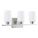 Sunlite 81321-SU 22" Modern Cylinder Vanity Light Fixture, Wall Mount, Medium (E26) Socket, Standard A19 Bulb Required (60W Max), Frosted Glass Shade
