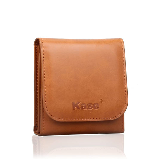 Kase 3 Pocket PU Leather Foldable Camera Circular Lens Filter Wallet Carry Case Bag Pouch for 25mm-82mm Round Filters