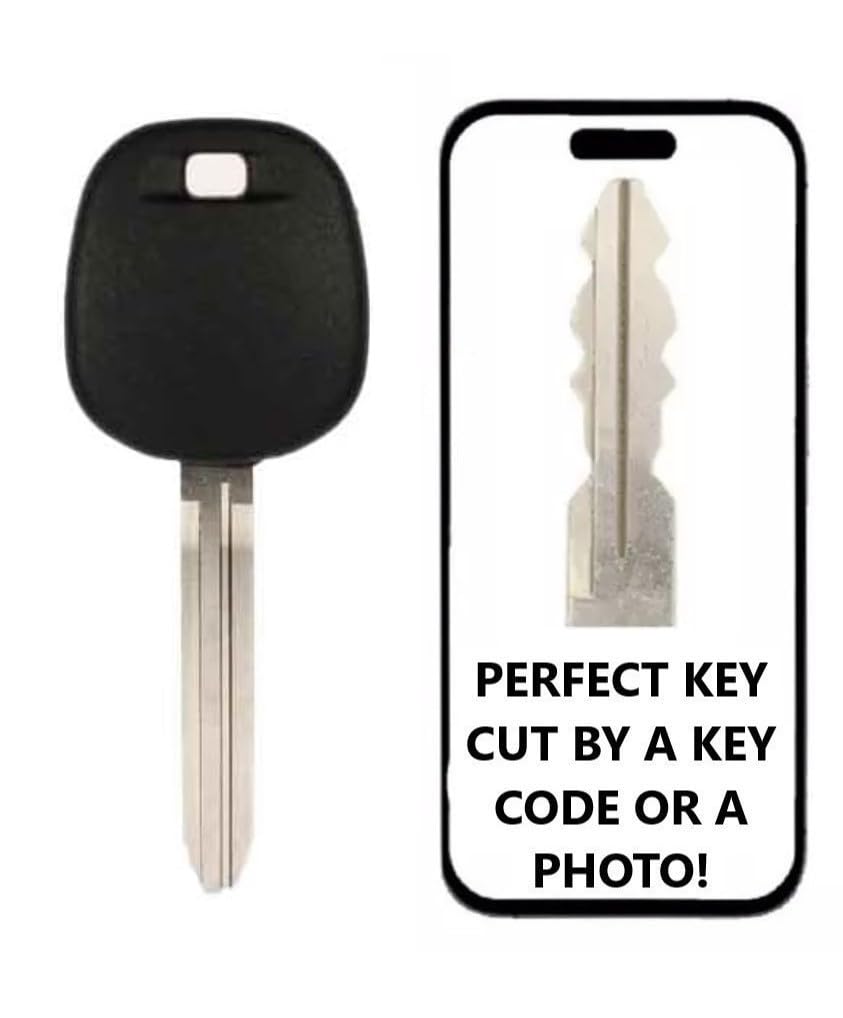 Key Cut Service + Transponder TOY44H H Chip Key Replacement for Toyota Camry, C-HR, Corolla, Highlander, Prius, RAV4, Sequoia, Sienna, Tacoma, Tundra