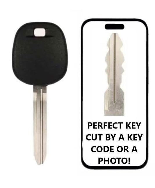 Key Cut Service + Transponder TOY44H H Chip Key Replacement for Toyota Camry, C-HR, Corolla, Highlander, Prius, RAV4, Sequoia, Sienna, Tacoma, Tundra