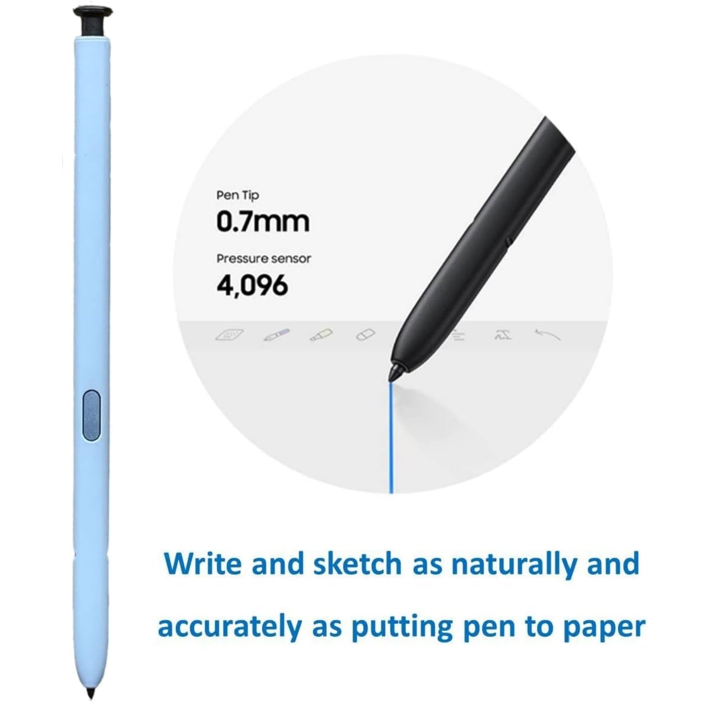 S22 Ultra Pen (withBluetooth) Replacement for Samsung Galaxy S22 Ultra, S Pen S22 Ultra Stylus (4096 Pressure Sensor) + Replacement Tips/Nibs (Blue)