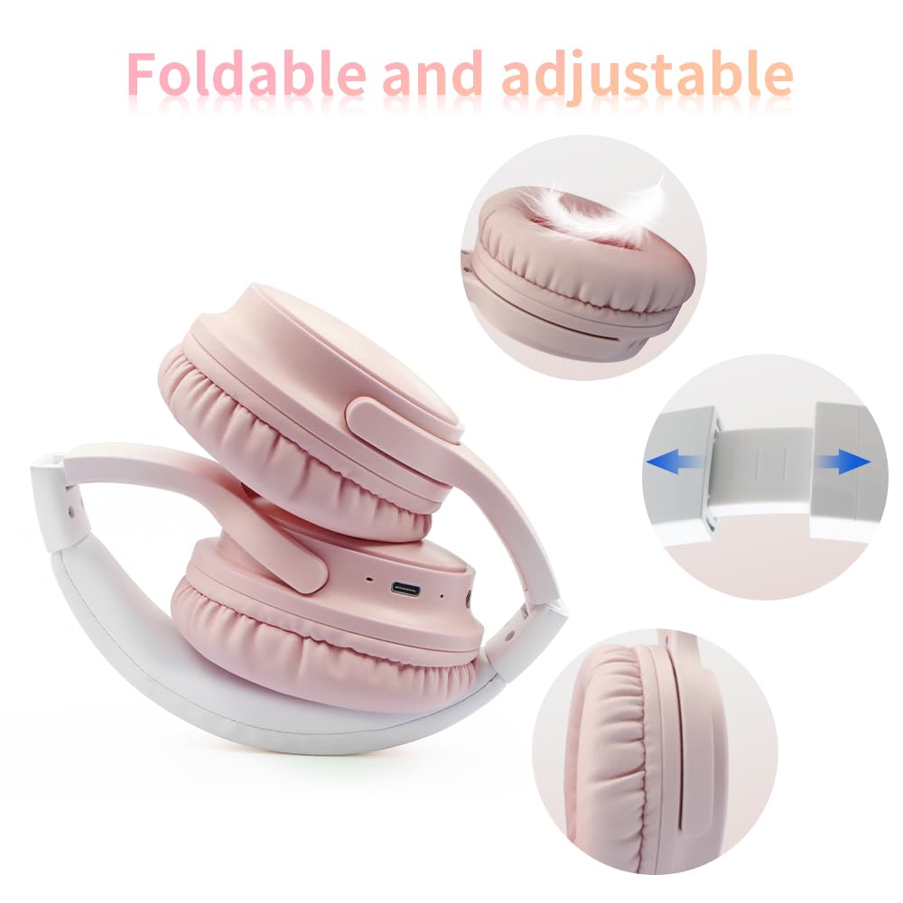 SLuB Wireless Headphones Over Ear, Foldable Bluetooth Headset, HD Stereo Sound, Built-in HD Microphone, 30H Playtime, Suitable for Mobile Phones…