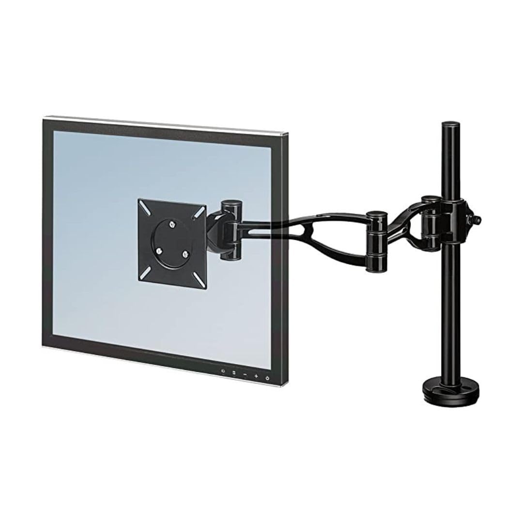 Fellowes 8041601 Professional Series Adjustable Depth Computer Monitor Stand for Desk with Single Monitor Arm, 30 Inch Monitor Capacity