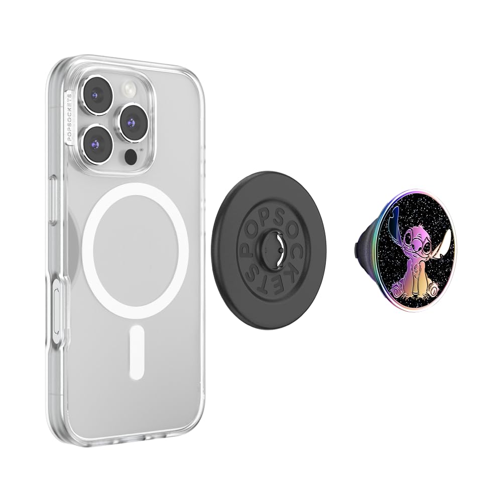 PopSockets Phone Grip for MagSafe, Magnetic Holder, Phone Stand, Disney - Enamel Stitch