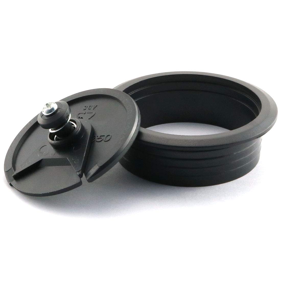 HJ Garden 2pcs 2-3/8 inch Desk Wire Cord Cable Grommets Hole Cover for Office PC Desk Cable Cord Organizer Plastic Cover Black