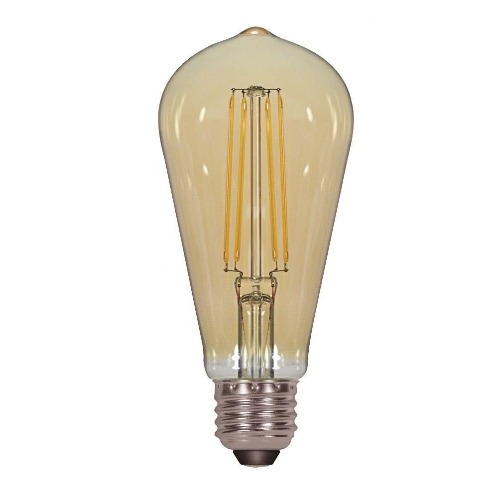 Satco 4.5 watt ST19 LED; Amber; Medium Base; 2000K; 380 lumens; 120 Volts; Carded
