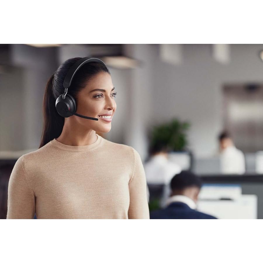 Jabra Evolve2 65 - USB-A MS Teams Stereo with Charging Stand - Black Wireless Headset/Music Headphones