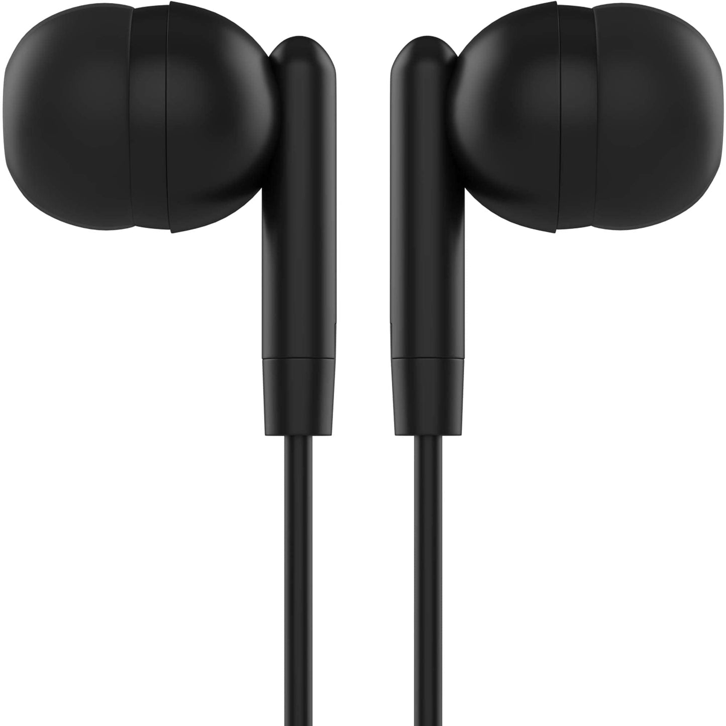Maeline Bulk Earbuds with 3.5 mm Headphone Plug - 10 Pack Wholesale Bundle - Jet Black