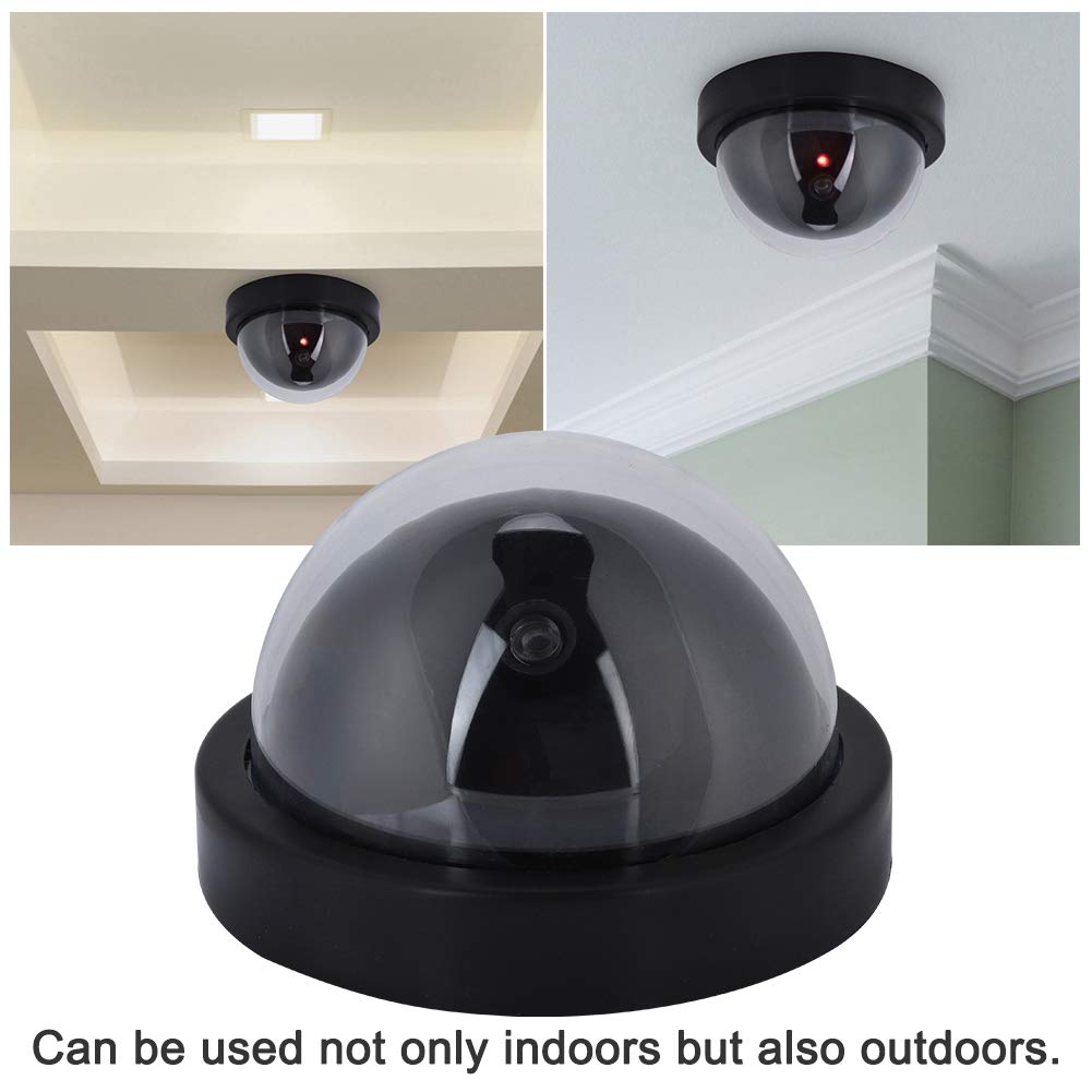 ASHATA Fake Security Camera, MR-02Y Dummy Fake Dome Surveillance Security Camera Simulated Decoy Camera Fake Camera with 1pc Flashing LED Light
