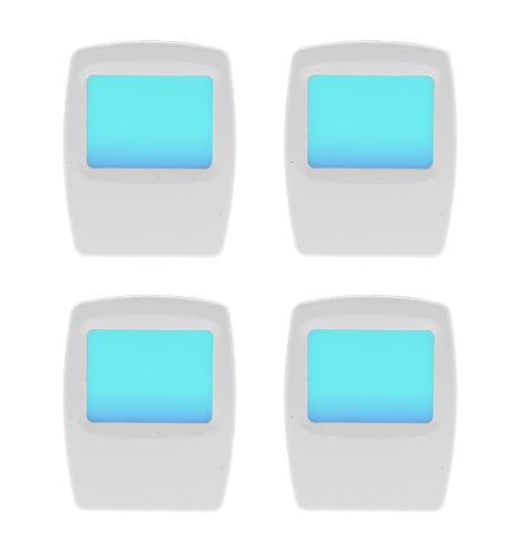 AMERELLE Always-On Blue Night Light, 4 Pack (71282) - Slim, Plug-in, LED Light with a Soft, Cool Blue Glow - Slim Suitable for Bedrooms, Bathrooms