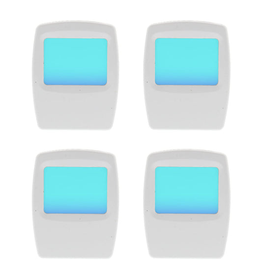 AMERELLE Always-On Blue Night Light, 4 Pack (71282) - Slim, Plug-in, LED Light with a Soft, Cool Blue Glow - Slim Suitable for Bedrooms, Bathrooms
