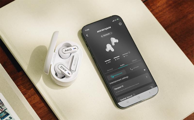AKG N5 Hybrid - True Wireless Noise Cancelling Earbuds, 2.4GHz USB-C dongle and BT, Hi-Res Quality AKG Sound, True Adaptive Noise Cancelling, Zoom…