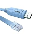 Aexus Replacement Console Cable for Cisco | FTDI USB to RJ45-6ft (1.8m) | HQ Replacement for DB9 + 72-3383-01 Serial Rollover Cable, RS232