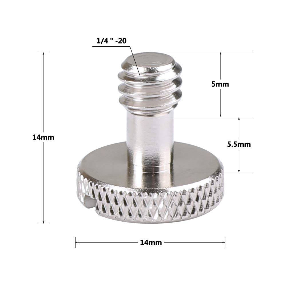 Kayulin Camera Screw with 1/4"-20 & 3/8"-16 for Camera Quick Release Plate(4 Pieces)