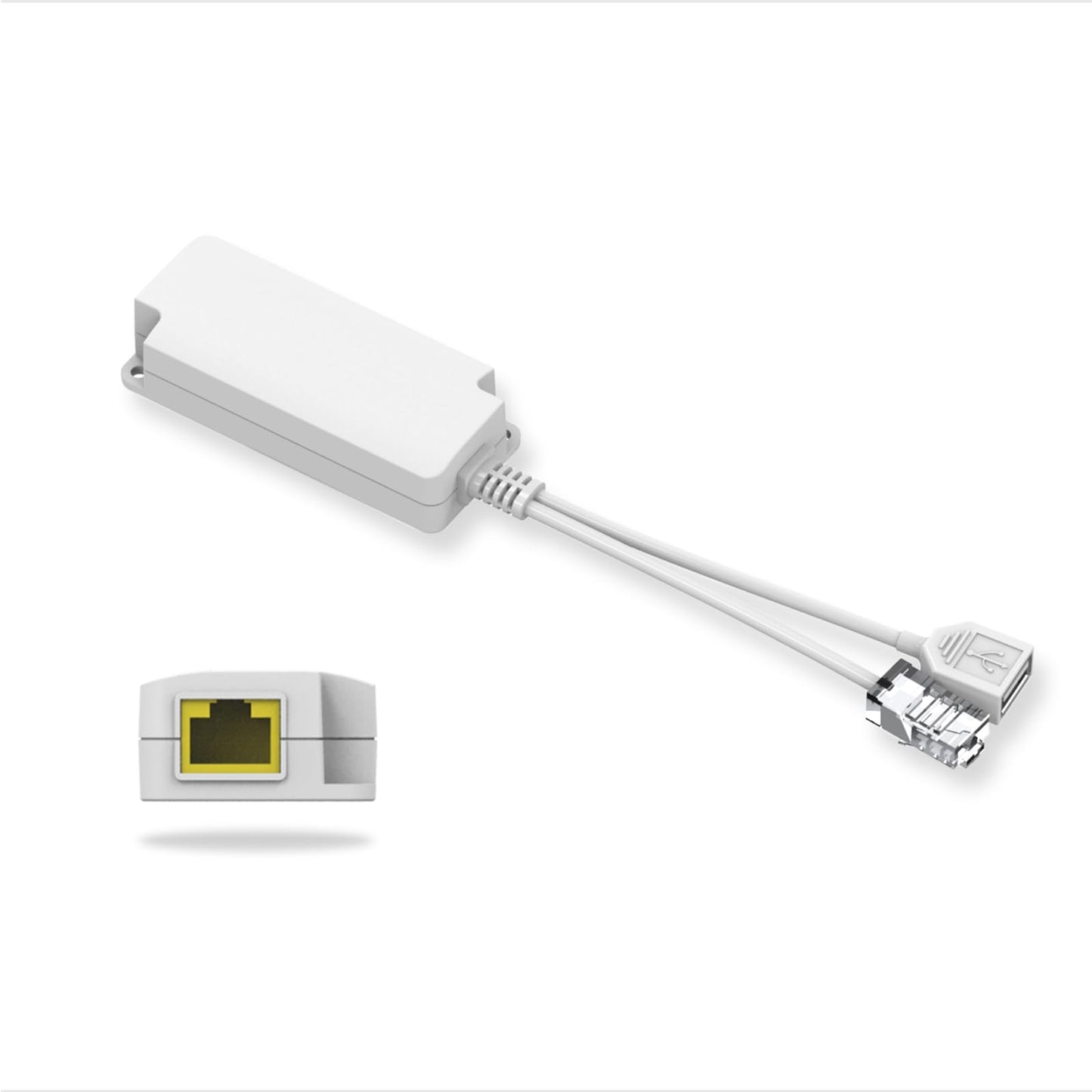 PoE Splitter 5V2.5A PoE to USB Type A Female Port, IEEE 802.3af Compliant PoE Power Adapter for Security IP Camera/Voip Phone/AP, PTB-AF-5V