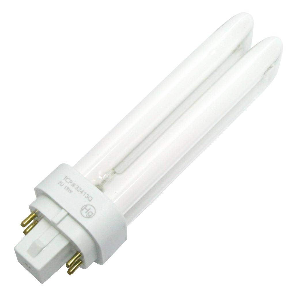 TCP Fluorescent Quad Tube, 13W (875 Lumens), Soft White (2700K), 4-Pin (G24q-1 base) Quad Tube PL Lamp