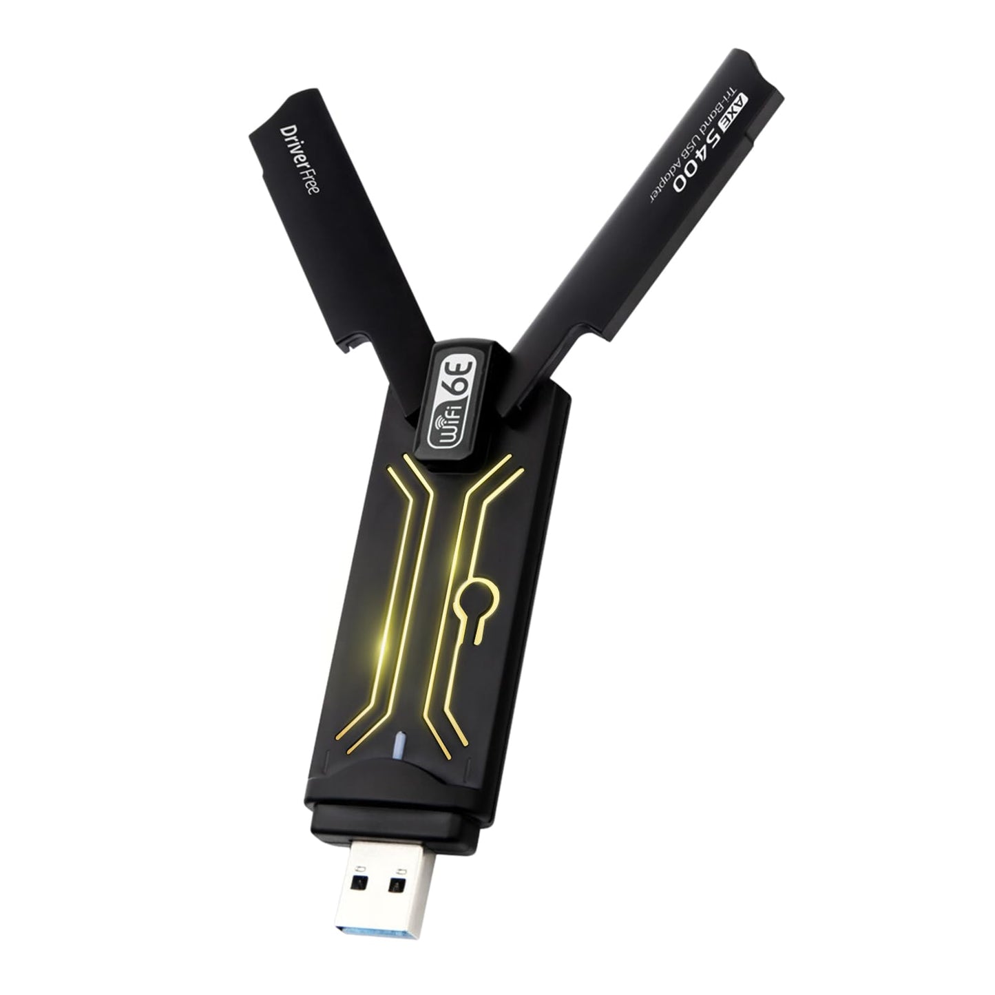 USB WiFi 6E Adapter?AX5400Mbps Tri Band 2.4GHz/ 5GHz/6GHz Wireless Network Adapter for PC?USB 3.0?Supports Windows 10/11, Black, WD-AXE5400F