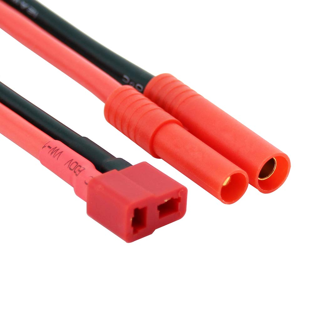 OliRC 2pcs 4mm Bullet Banana HXT Connector to Female T-Plug Connector Adapter with 12awg 10cm Wire(C70-2)