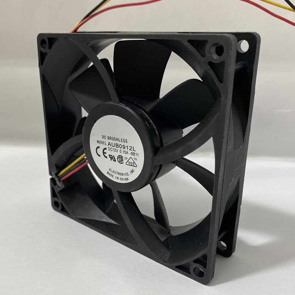 AUB0912L DC 12V 0.15A 90x90x25mm 3-Wire Cooling Fan